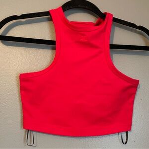New Courreges Sz Small Women’s Red Racerback Crop Stretch Top Auth Ret $360!